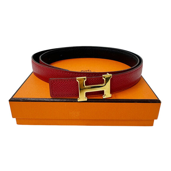 Hermes Hermès Constance Couchvel Belt for Women, Red, Black, Gold Hardware, H... - Picture 9 of 9
